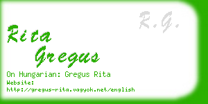 rita gregus business card